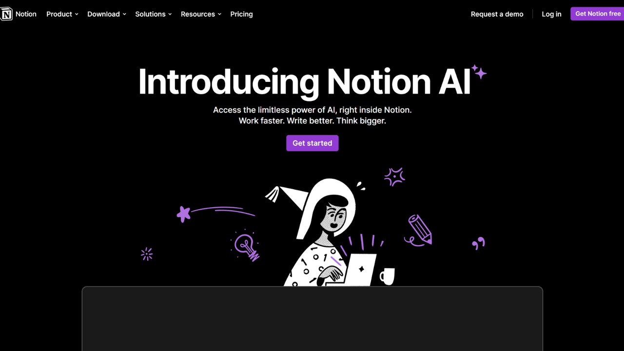 Homepage Notion AI