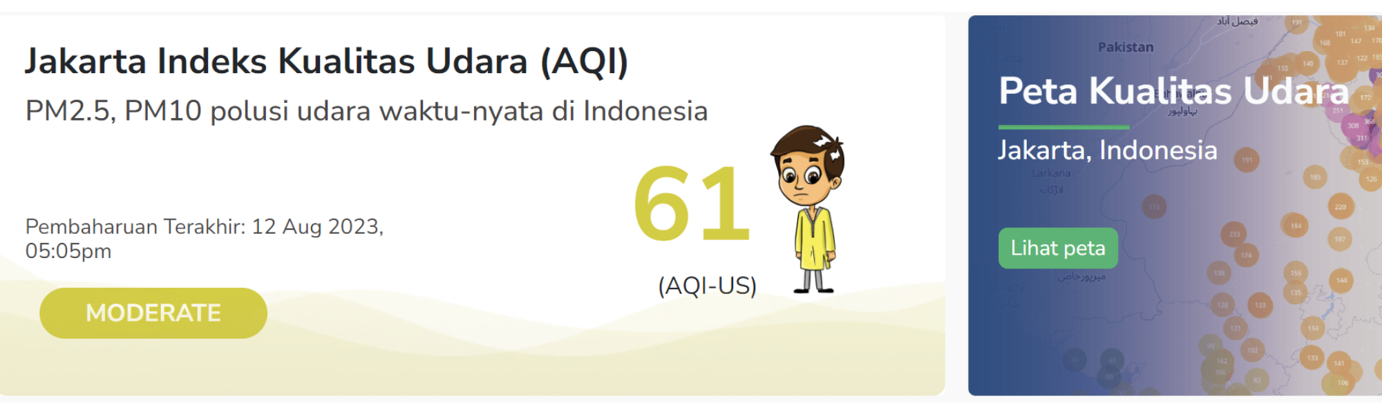 Jakarta Indeks Kualitas Udara | Sumber : https://www.aqi.in/id/dashboard/indonesia/jakarta