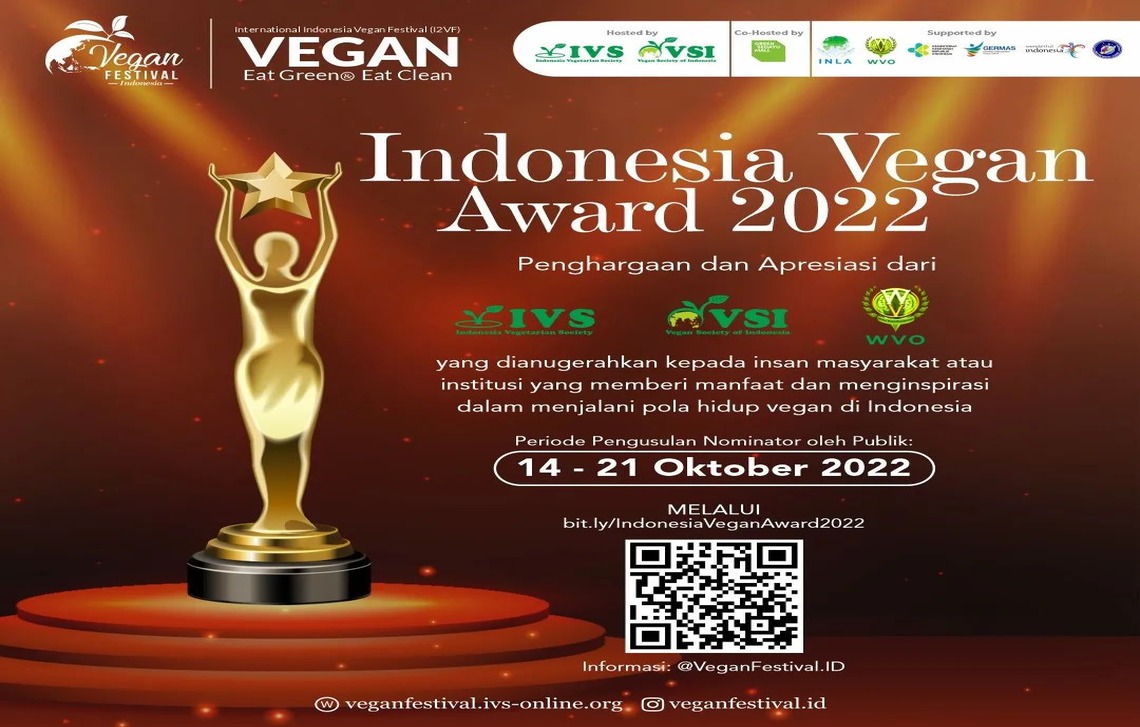 Pengumuman Pengusulan Nominator Indonesia Vegan Award 2022 oleh Publik | Sumber: Instagram (@veganfestival.id)